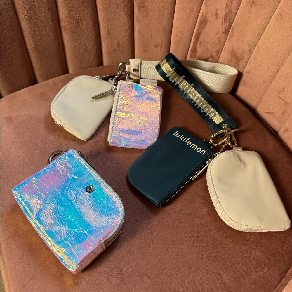 Lululemon Dual Pouch Wristlets and Clipable Card Pouch LOT